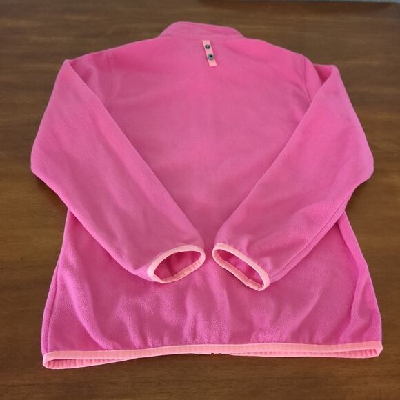 The North Face Jacket Girl's Large Pink Fleece Full Zip &  Pockets Mock Neck EUC - Picture 6 of 8